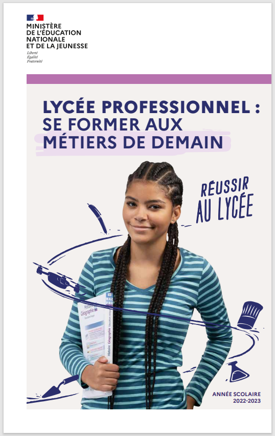 Image de couverture du dépliant "Lycée professionnel : se former aux métiers de demain"